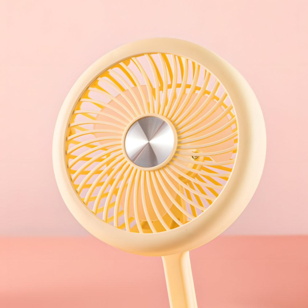 Вентилятор портативний настільний на акумуляторі 400 мАг USB 2 режими тримач для телефону Жовтий (27432466) - фото 9