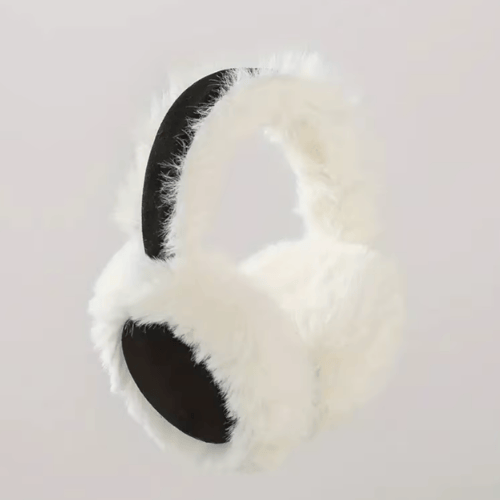 Наушники женские теплые меховые Черно-белый