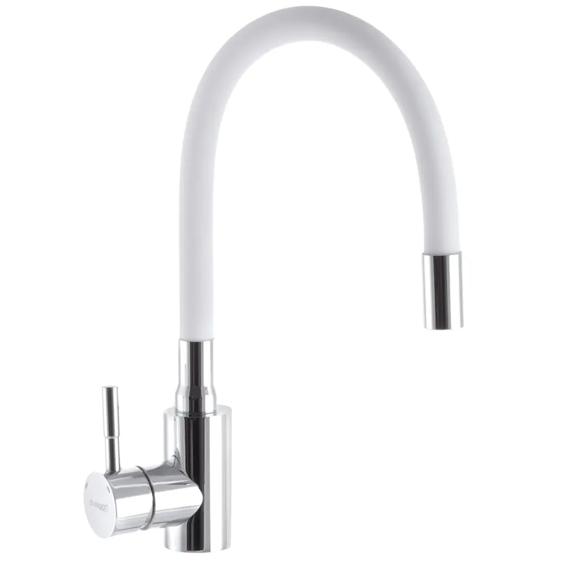 Смеситель для кухни с гибким изливом Champion SAS-011 из нержавеющей стали Белый (CH0287)