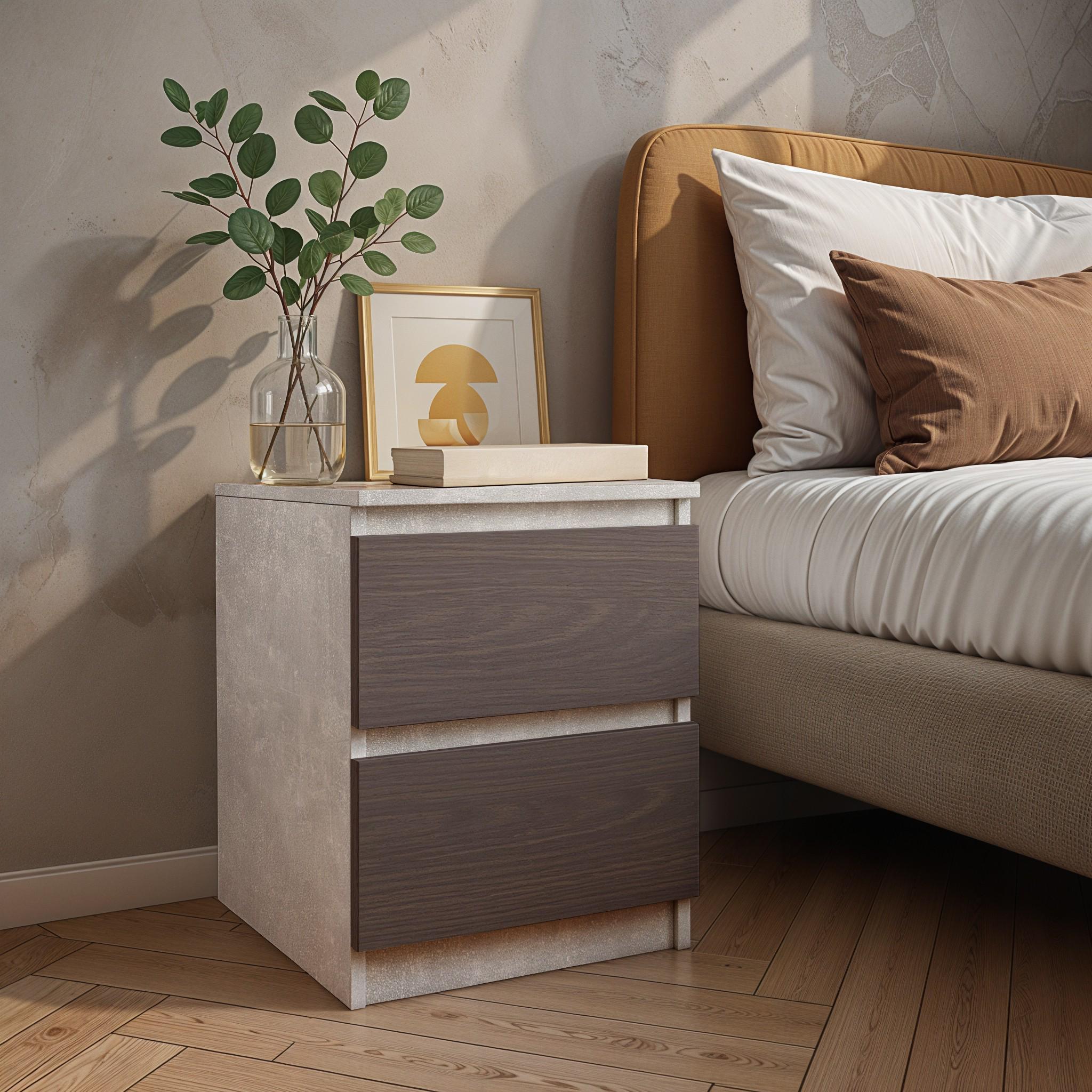 Тумба прикроватная FT-225 400х400х530 мм Бетон/Венге Магия Тумба прикроватная FT-225 400х400х530 мм Бетон/Венге Магия