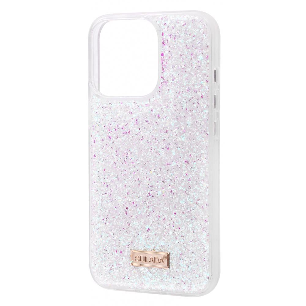 Чехол с камнями и блёстками SULADA Color Diamond iPhone 13 Pro pink Розовый