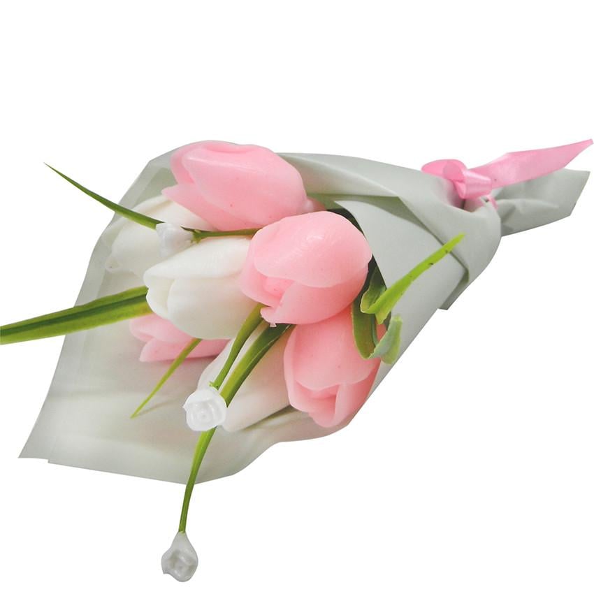 Букет из мыла Розовые тюльпаны ручная работа (10571)