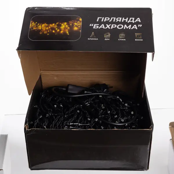 Гірлянда вулична Бахрома 50 м 840 LED чорний провід Різнокольоровий (50MBML)
