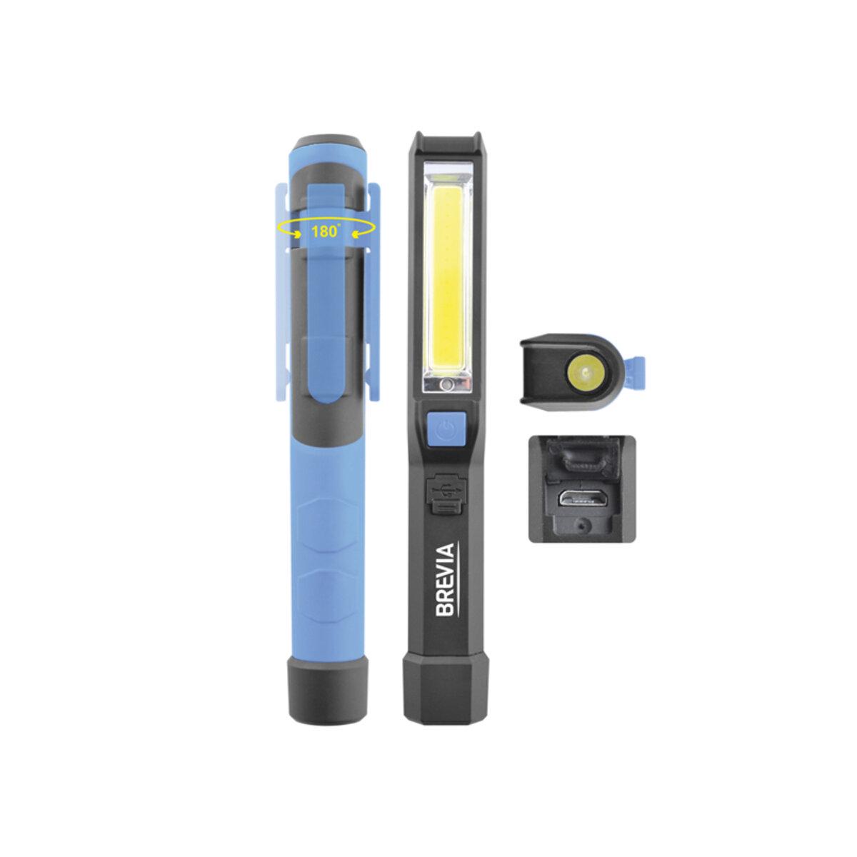 Ручной фонарь Brevia LED Pen Light 2W COB 1 W 150 lm 900 mAh microUSB (3458) - фото 3