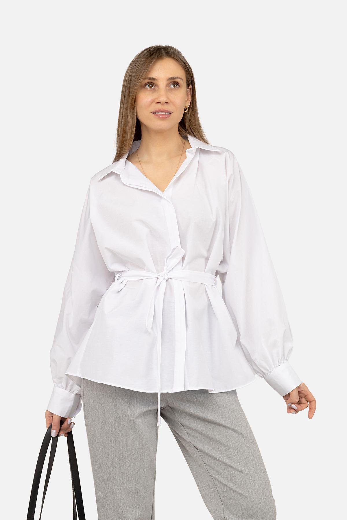 Рубашка приталенная ЦБ-00270228 женская р. 48 Белый (SKT001045800) Рубашка приталенная ЦБ-00270228 женская р. 48 Белый (SKT001045800)