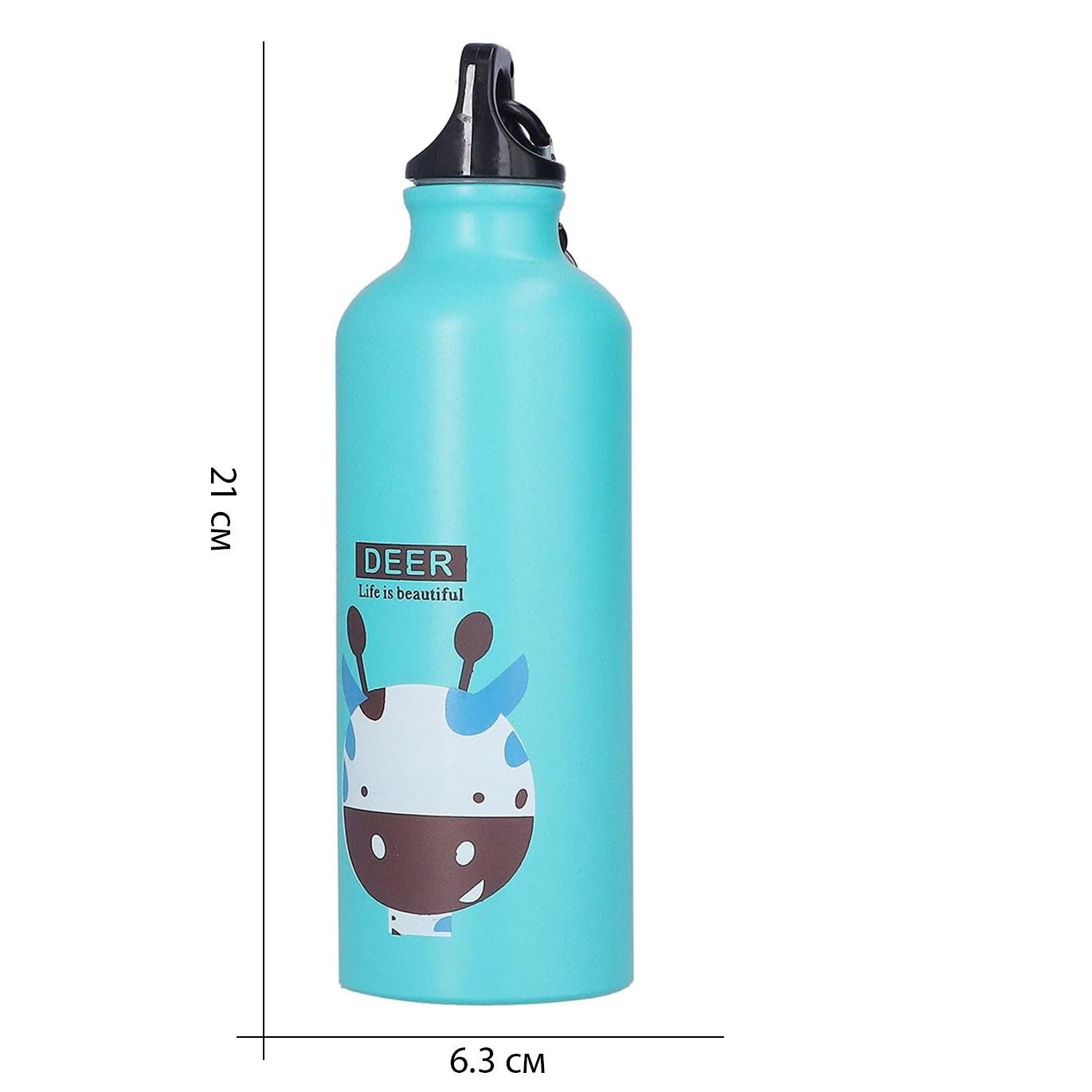 Пляшка для води Жираф із карабіном 500 мл Блакитний - фото 5