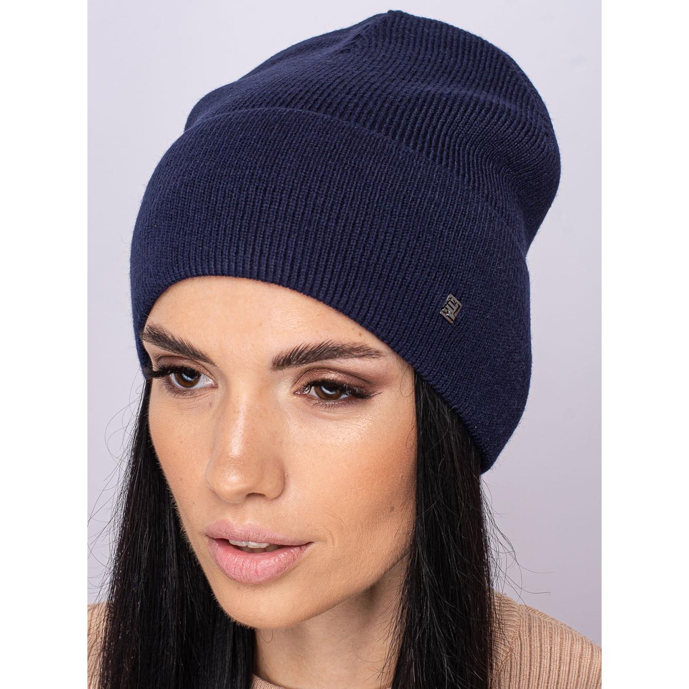 Шапка шерстяная женская Leks Спокуса one size Темно-синий