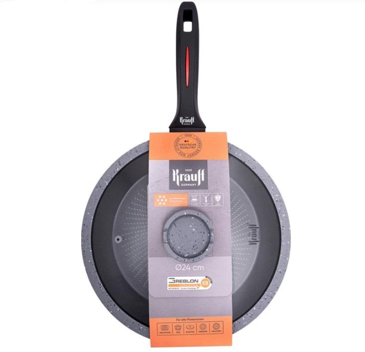 Сковорода Krauff Smart Fry с антипригарным покрытием со стеклянной крышкой 26 см (e51eeddb)