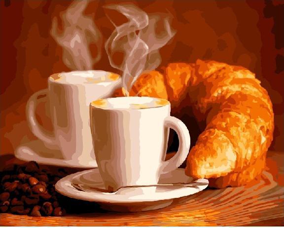 Картина по номерам Brushme "Кофе с круасаном" 40х50 см (BK-GX5740)