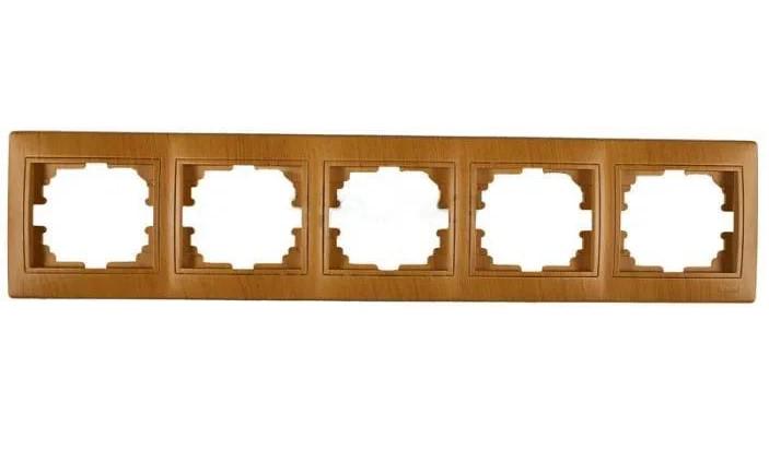Рамка пятиместная горизонтальная MIRA Дуб классический (00000018575)