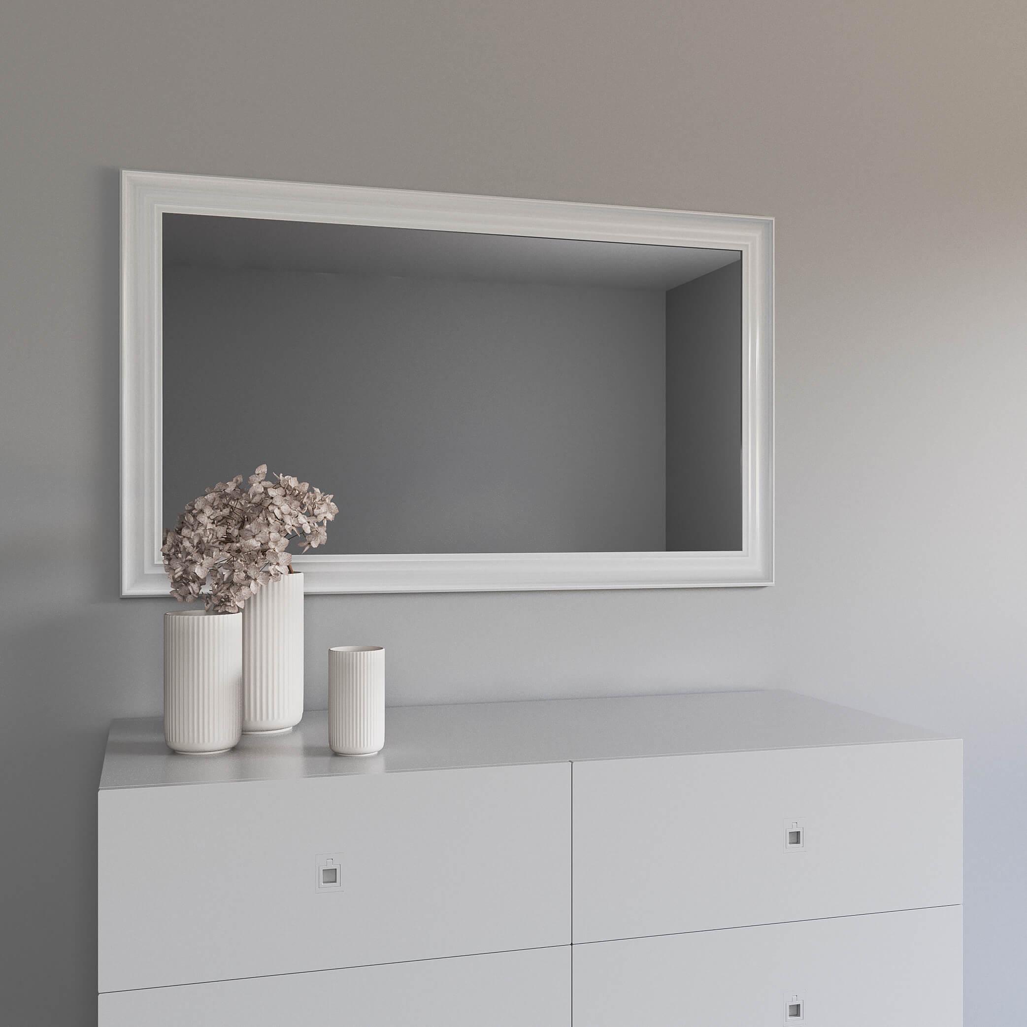 Зеркало на стену Black Mirror глянец 142х72 см Белый (7024-291SW) Зеркало на стену Black Mirror глянец 142х72 см Белый (7024-291SW)