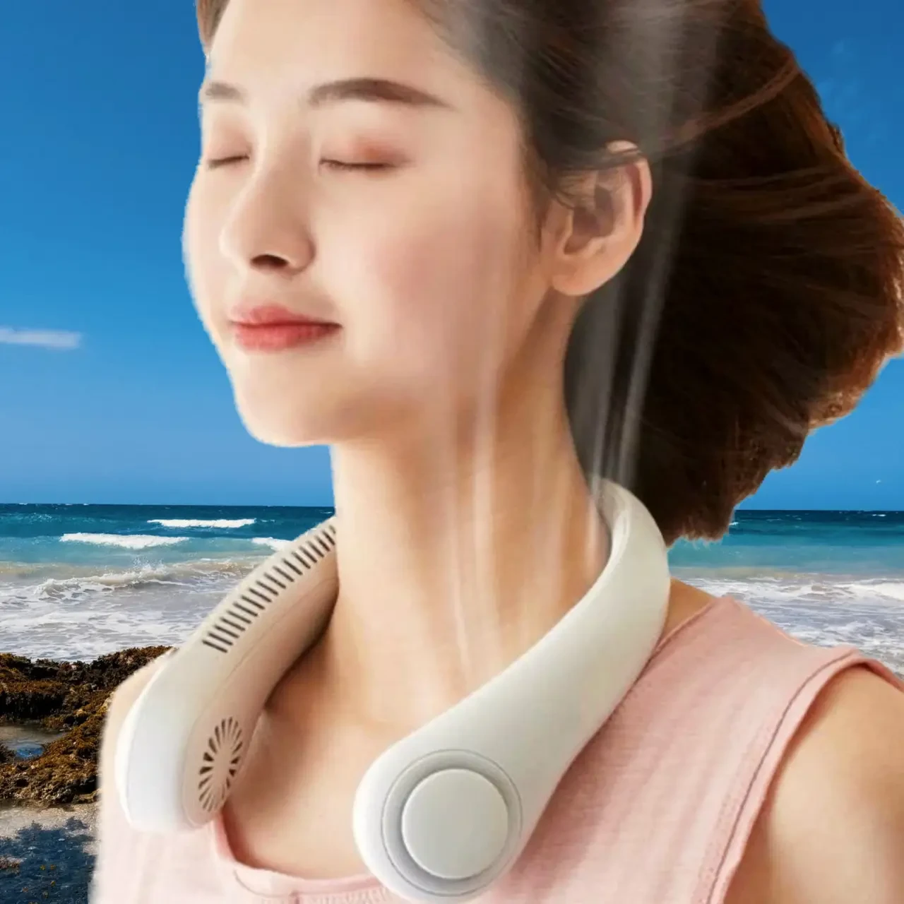 Вентилятор акумуляторний на шию NECK COOLER безлопатевий Білий (27418901) - фото 4 Вентилятор акумуляторний на шию NECK COOLER безлопатевий Білий (27418901) - фото 4