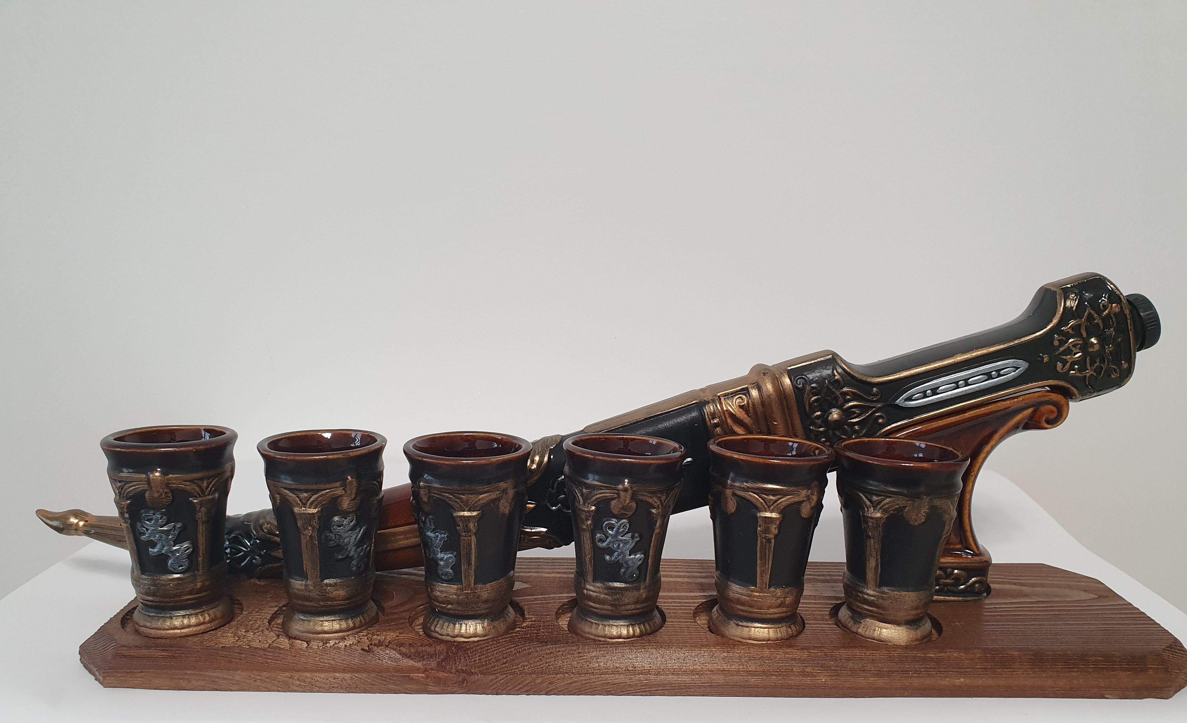 Подарочный набор для алкоголя штоф с рюмками Кинжал керамика (3219)