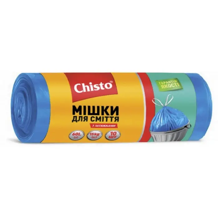 Пакеты мусорные Chisto с затяжками 60 л 10 шт. (410034)