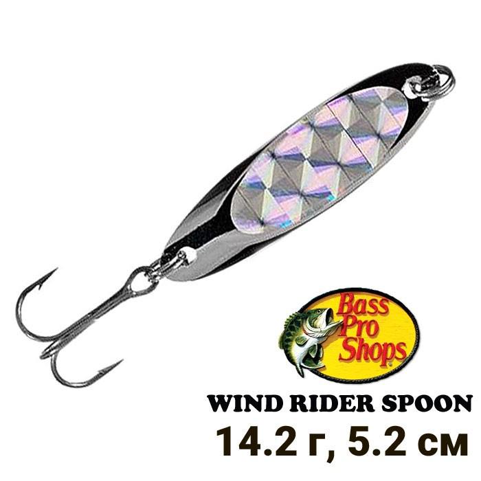 Блешня коливальна Bass Pro Shops Wind Rider Spoon 14,2 г WR12-02 Chrome (7029) - фото 2