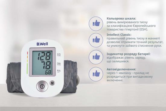 Тонометр автоматический с увеличенной манжетой и адаптером B.Well PRO-35 M-L - фото 7