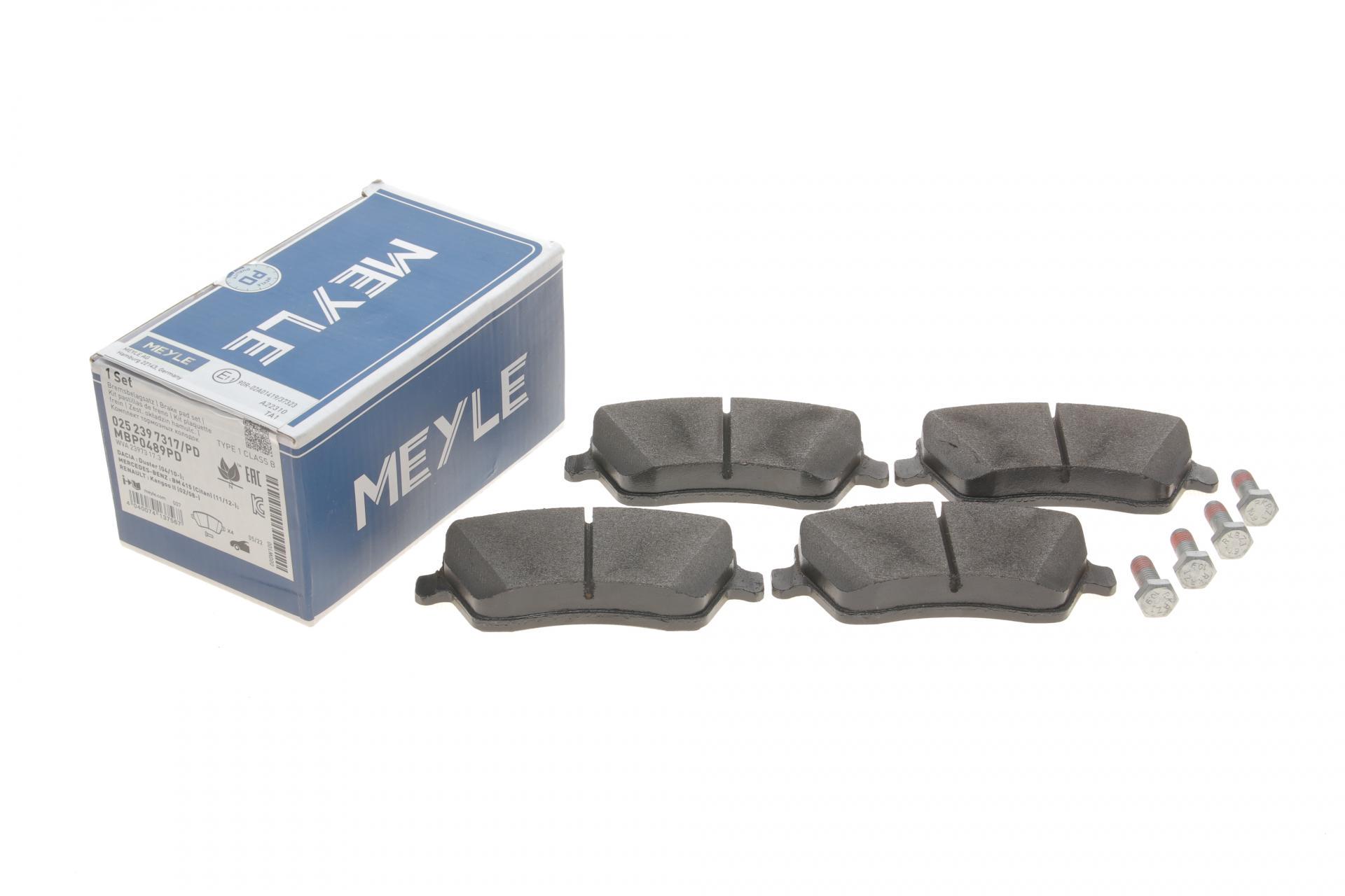 Колодки тормозные передние Meyle для Renault Kangoo 08- TRW (025 239 7317/PD)