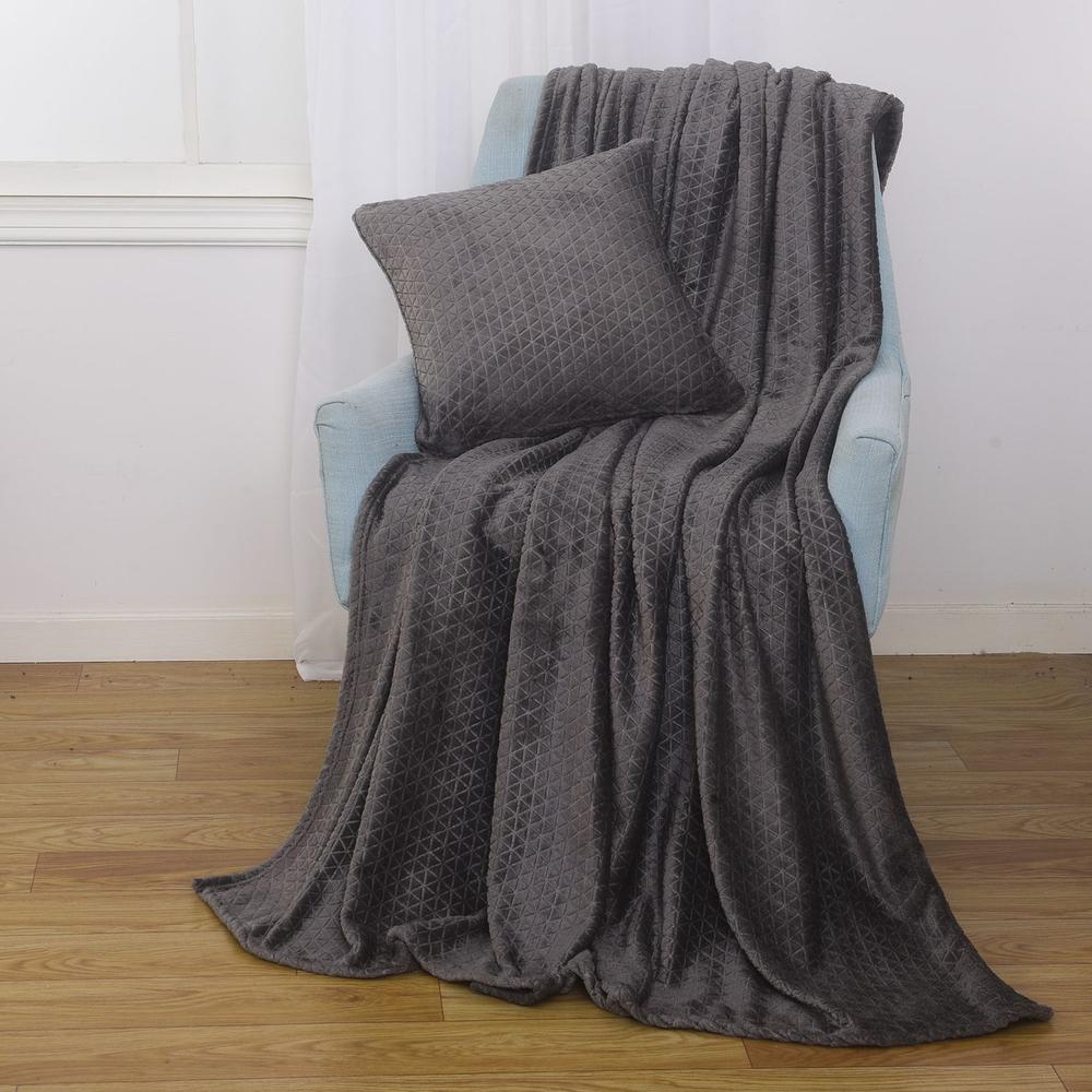 Плед Dana Deco Ромбик 200х220 см микрофибра 9984876 Графитовый (DR014164)