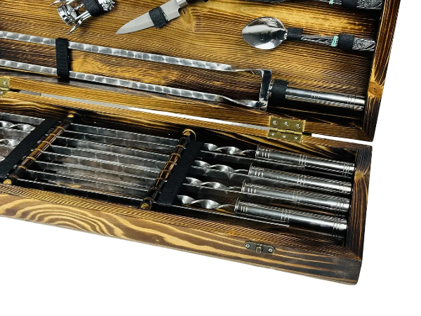 Набір шампурів в кейсі Сталевий 8 шт. (21-10-KS-7809) - фото 3 Набір шампурів в кейсі Сталевий 8 шт. (21-10-KS-7809) - фото 3