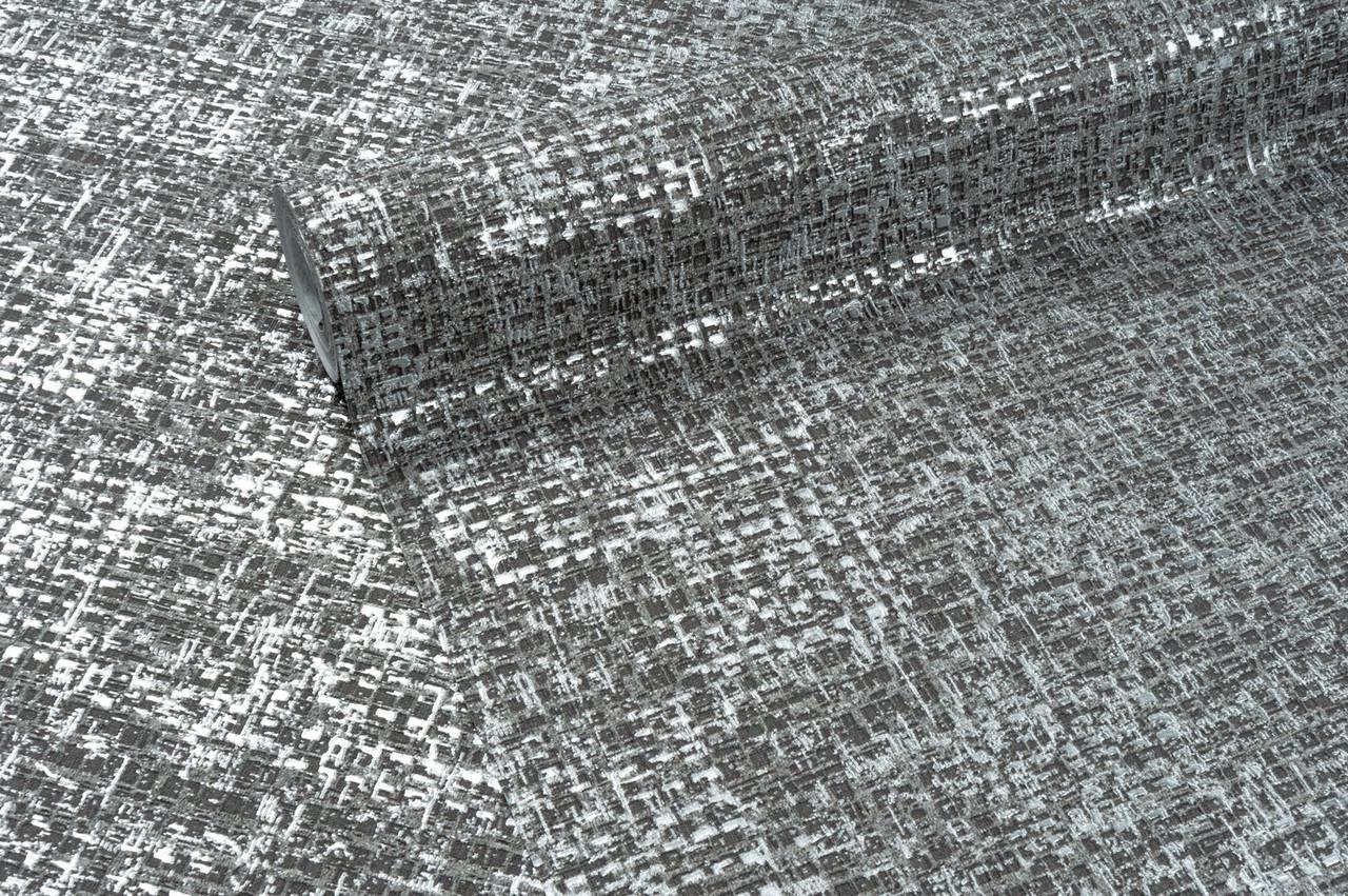 Обои флизелиновые LS Vinil Остин ТФШ 5-1437 винил горячего тиснения 1,06х10,05 м Серо-черный