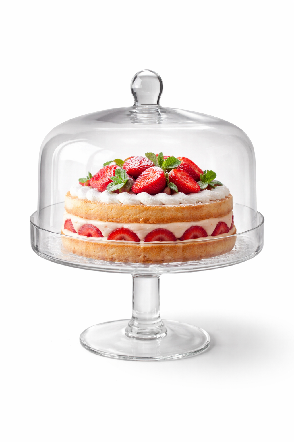 Блюдо стеклянное на ножке Сладкая витрина 24 см (40162)