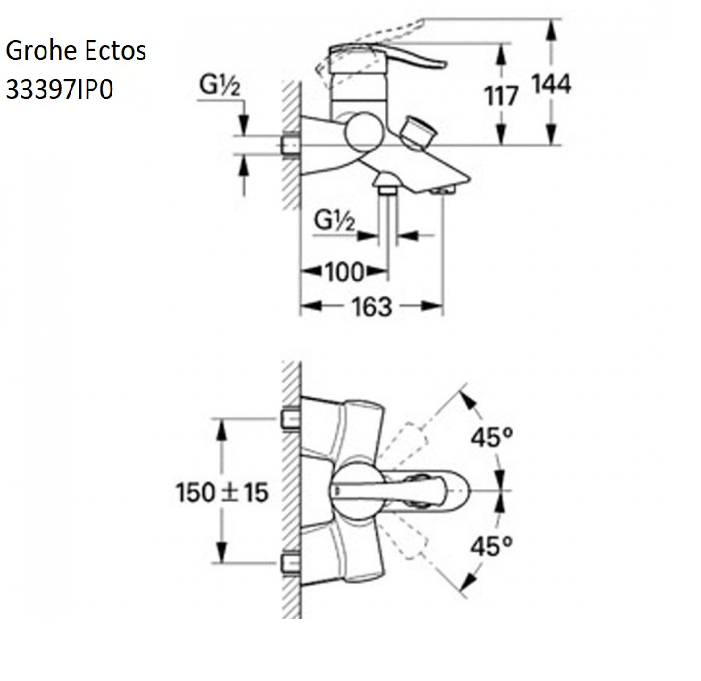 Змішувач для ванни Grohe Ectos 33397IP0 (51573) - фото 2