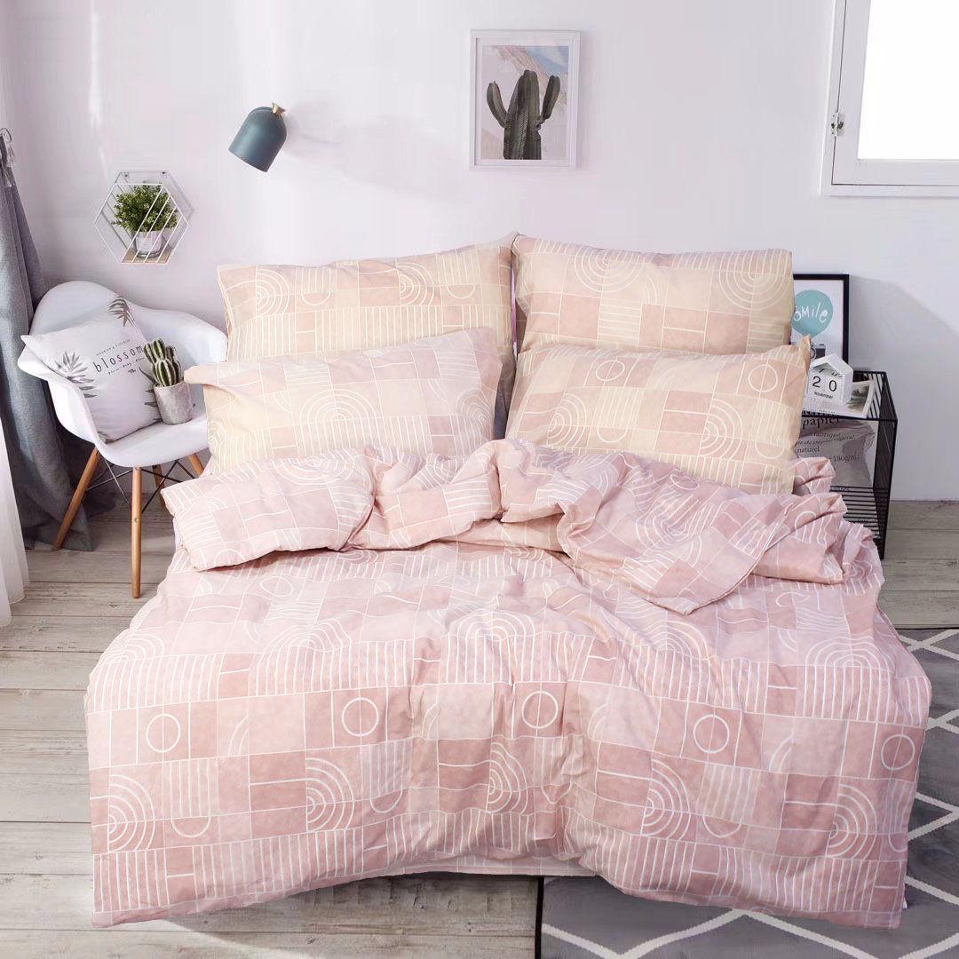 Комплект постельного белья двуспальный Еней-Плюс Т0755 Персиковый/Розовый