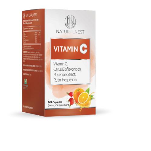 Натуральная добавка диетическая NATURALNEST Витамин С 500 mg 60 растительных капс. (699)