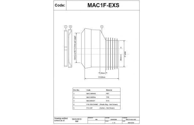 Манжета для унитаза Mcalpine эластичное эксцентрик 20 мм (MAC1F-EXS) - фото 2