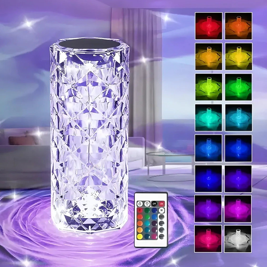 Cветильник-ночник Rose Diamond RGB на аккумуляторе и USB с пультом 21 см (07-F-7912) - фото 8