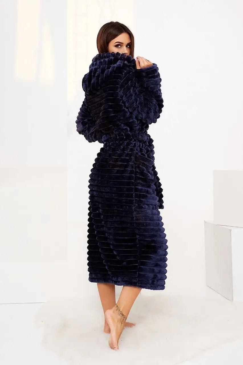 Халат махровий однотонний 6XL Синій (П4К-am-f-halat-003-06) - фото 3 Халат махровий однотонний 6XL Синій (П4К-am-f-halat-003-06) - фото 3