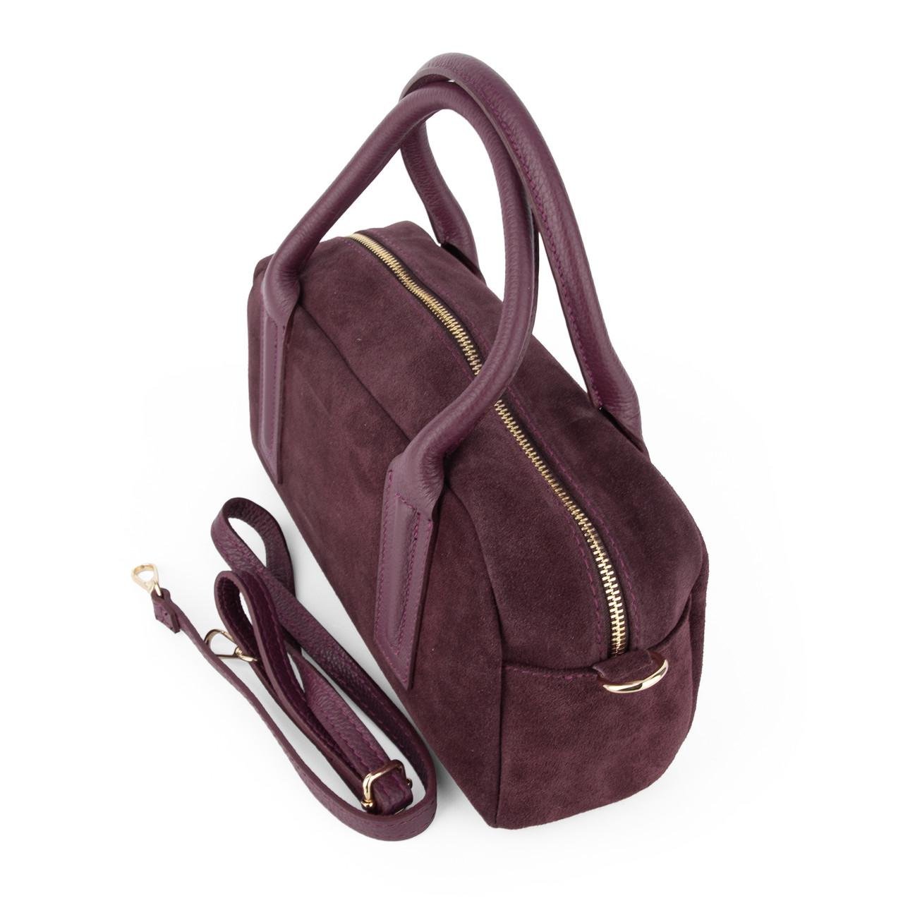 Жіноча сумка замшева Virginia Conti 03972 з ручками Винний (2791339532) - фото 3 Жіноча сумка замшева Virginia Conti 03972 з ручками Винний (2791339532) - фото 3