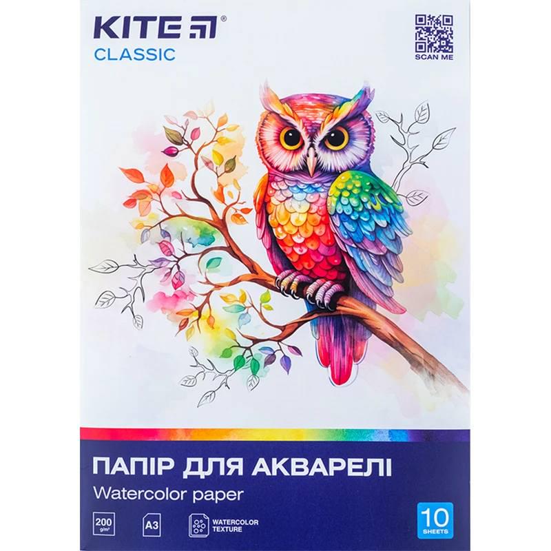 Бумага для акварели Kite Classic 200 г/кв. м 10 л. А3 (k-268)