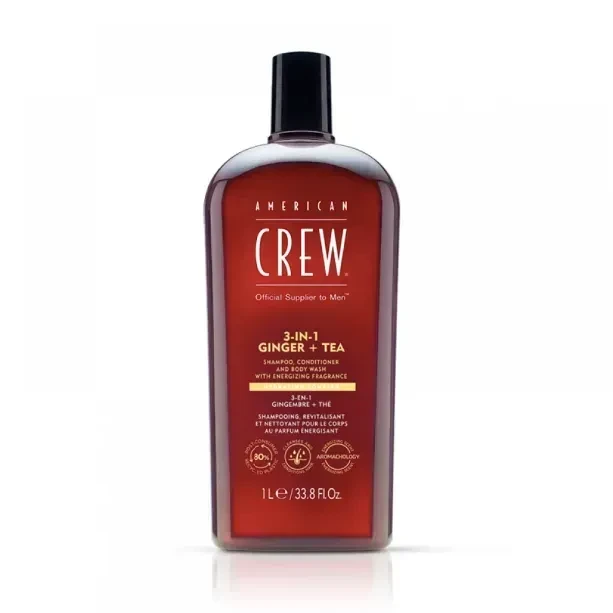 Шампунь American Crew Energizing Ginger Tea 3в1 для волос/тела и кожи головы с кондиционером увлажнением 1000 мл