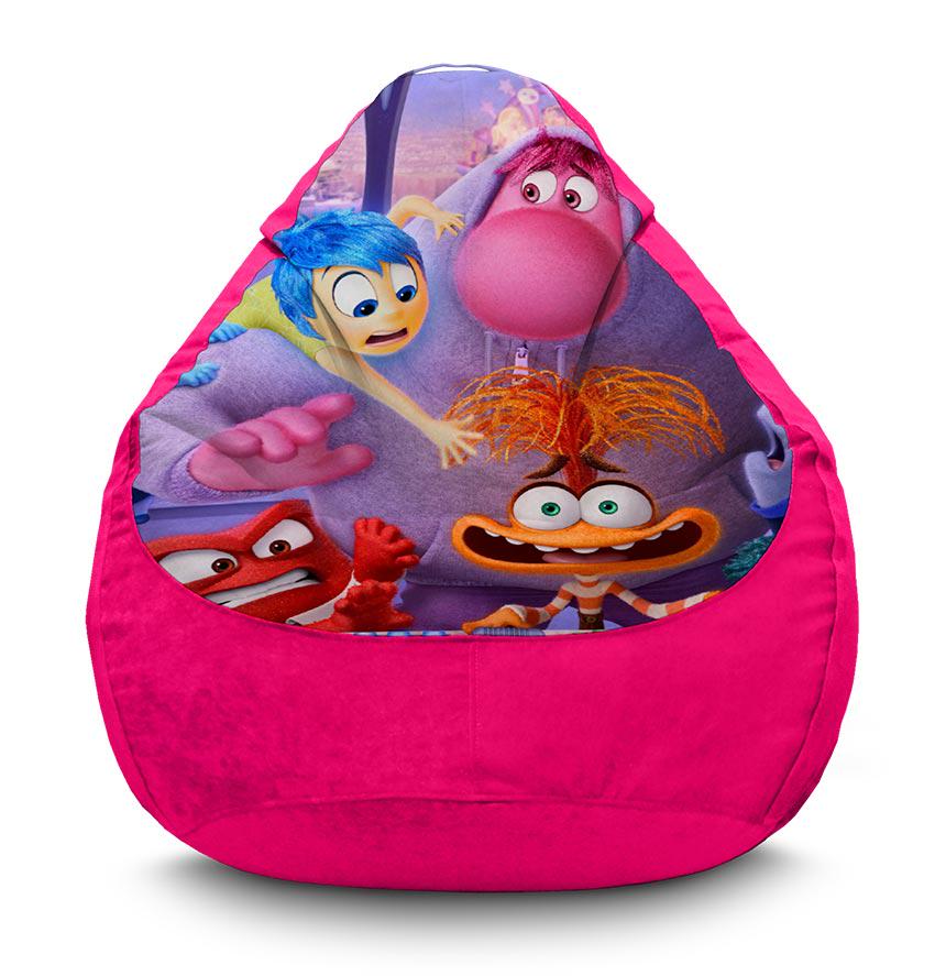Кресло-мешок iPuff Inside out 2 Many emotions флок XL 80x110 см Розовый (113678)