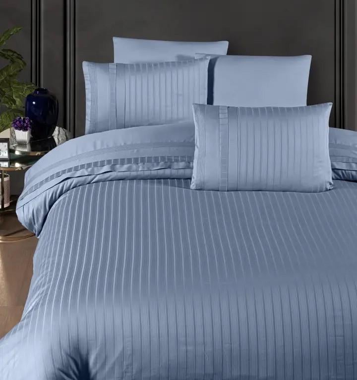 Постельное белье First Choice Deluxe New Trend dusty сатин люкс евро Голубой (14056351)