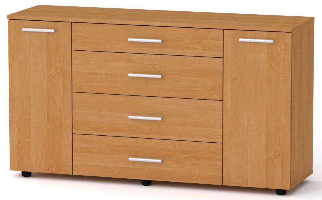 Комод Компанит 1-3-2 130х38х73 см Ольха - фото 1 Комод Компанит 1-3-2 130х38х73 см Ольха - фото 1