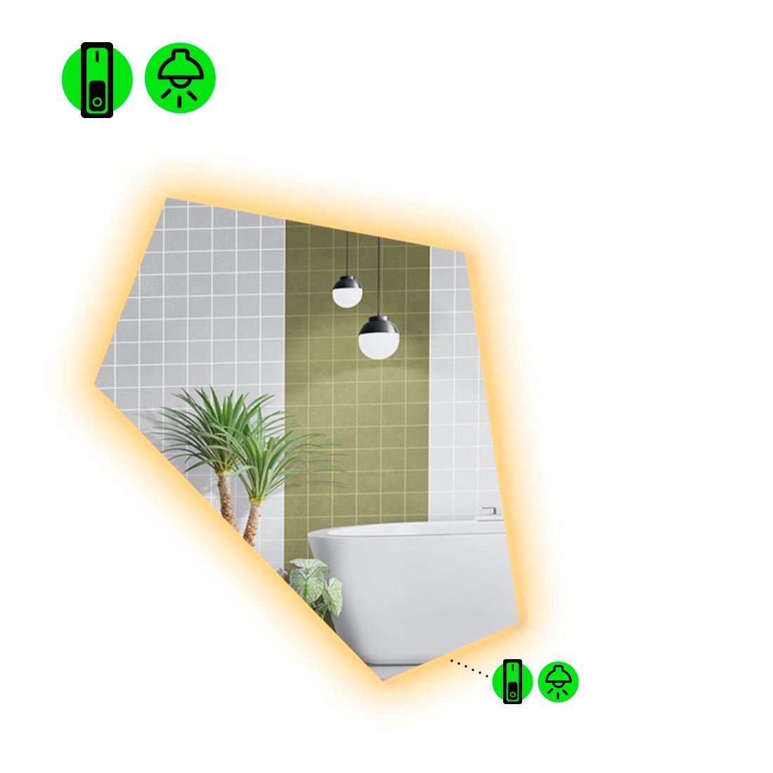 Зеркало с LED подсветкой Modulo 2 с механическим включателем 140x120 см