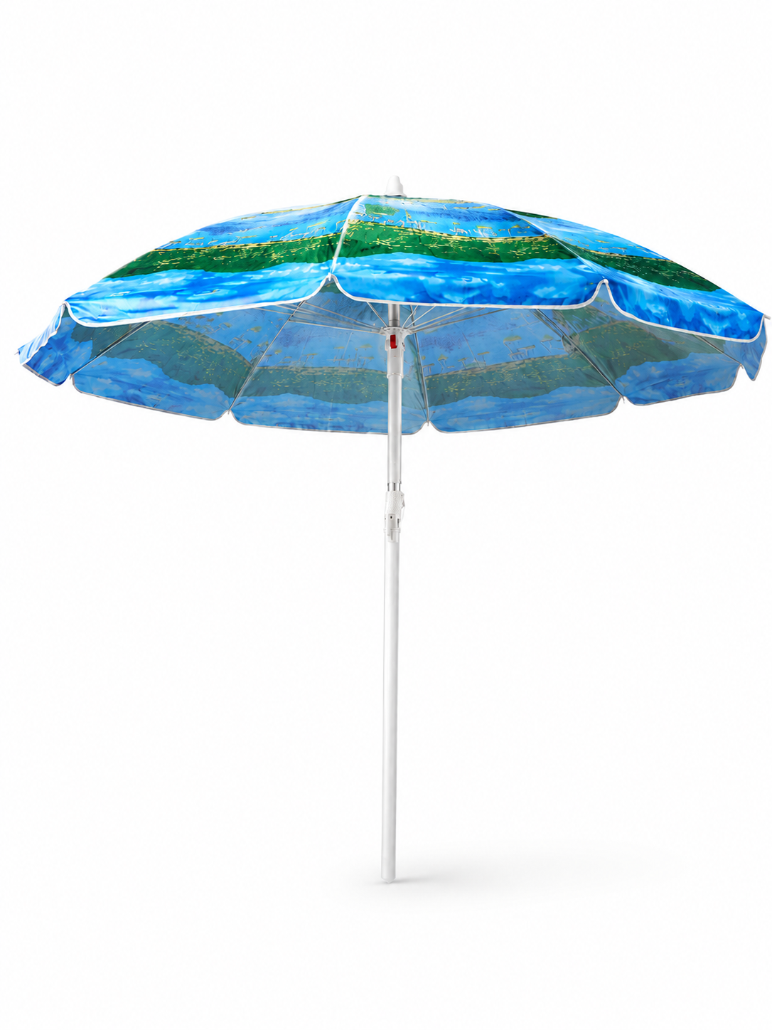 Зонтик пляжный ромашка 2 м с Anti-UV покрытием и чехлом Сине-зеленый (49676131)
