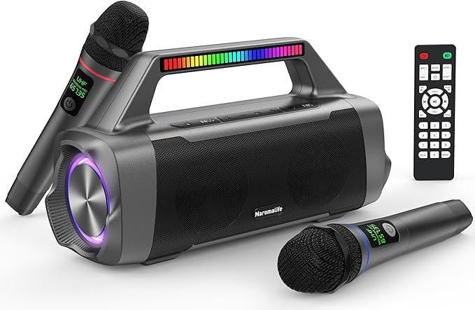 Колонка стерео 100 Вт, Bluetooth-колонка з двома бездротовими мікрофонами Maromalife