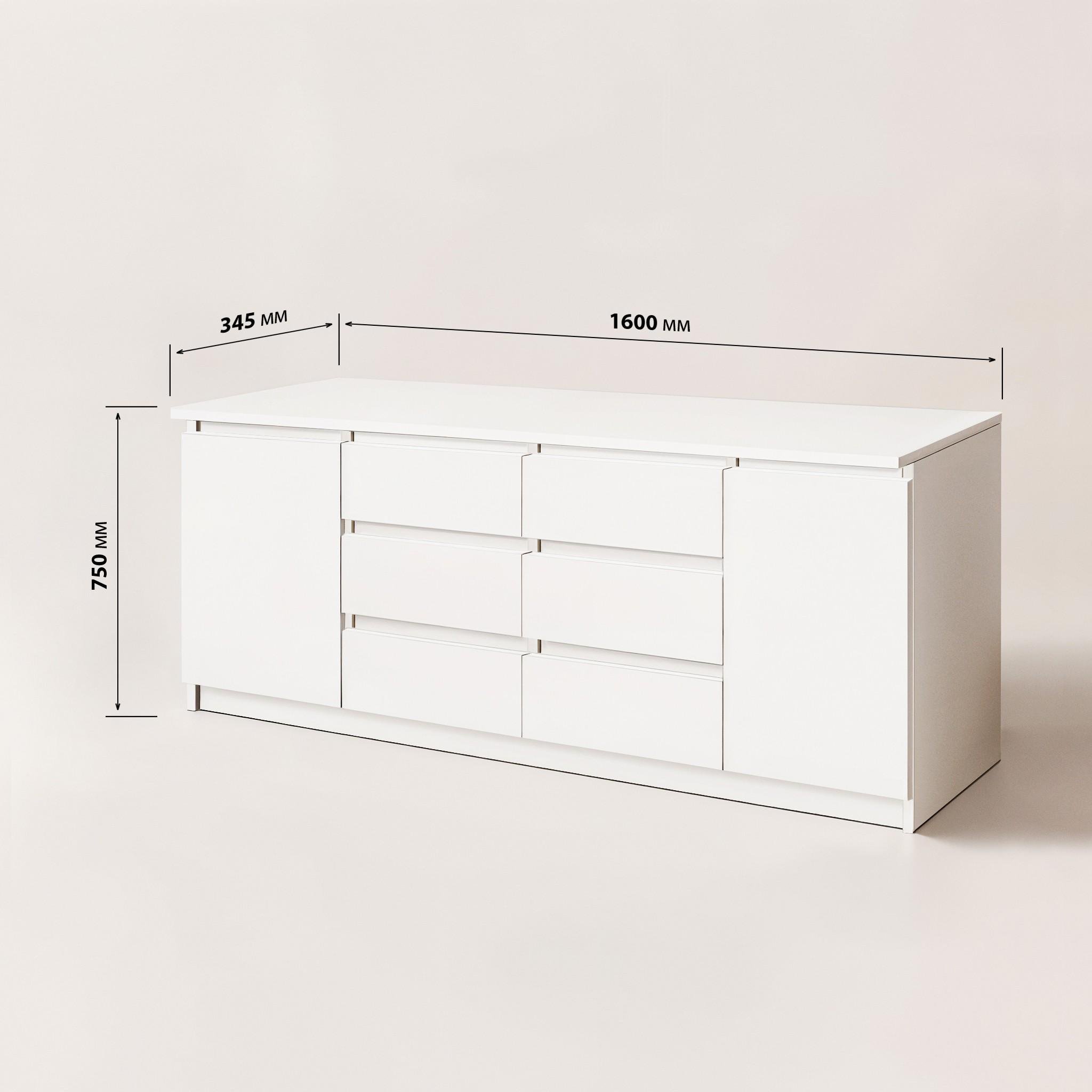 Комод Kraft 1600х345х750 мм Бетон/Белый - фото 4