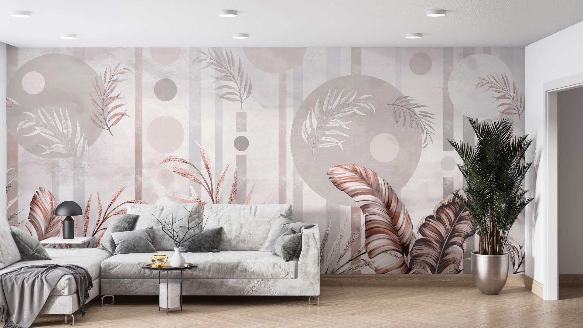 Фотообои флизелиновые Styleo Print-walls Листья и линии 0800 350х270 см (Pw-0800/3)