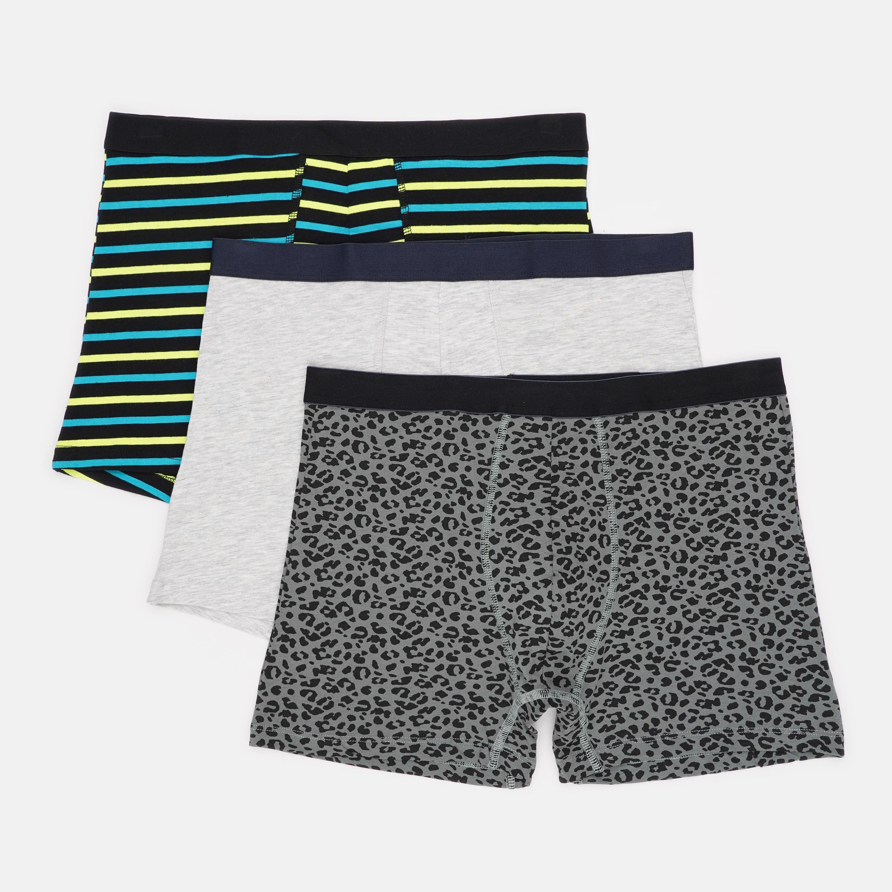 Труси Basic Collection Принт 3 шт. L Сіро-чорний (1438092740)