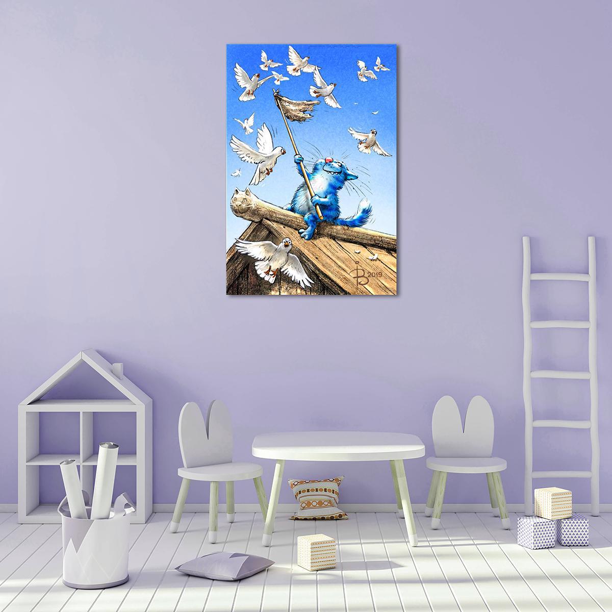 Модульная картина Белый флаг 1 модуль 70x105 см (_rinaz_2019192318)