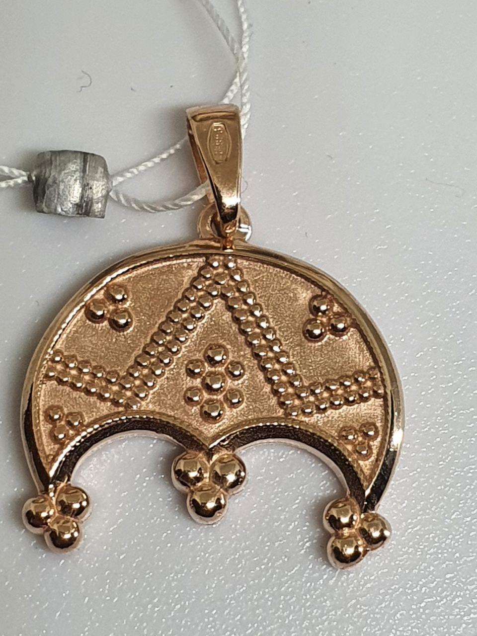 Кулон-амулет срібна підвіска Трирога лунниця родючості і достатку позолота 925 проба (2783248823) - фото 3