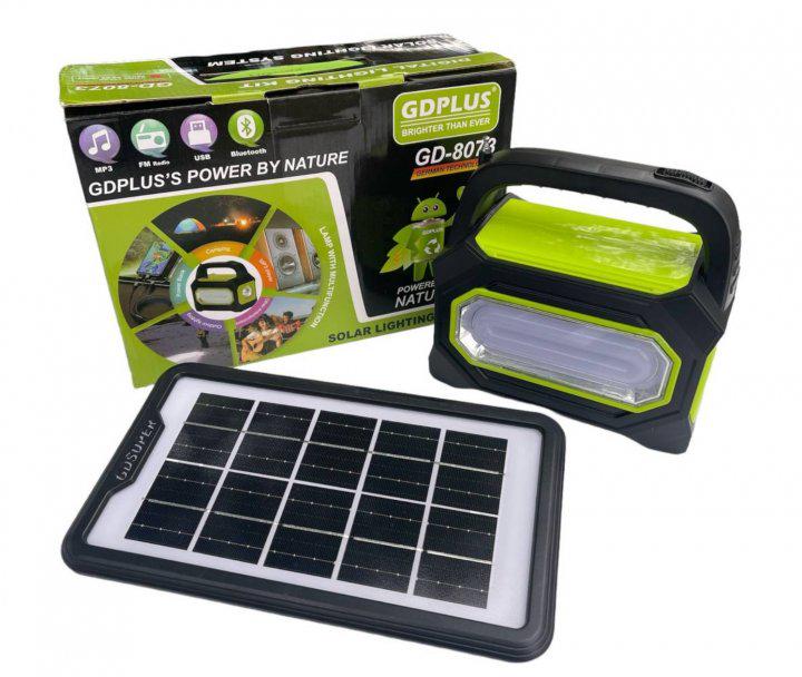 Фонарь с солнечной станцией и повербанк GDPLUS GD-8073 3 лампочки (1201633a) - фото 2 Фонарь с солнечной станцией и повербанк GDPLUS GD-8073 3 лампочки (1201633a) - фото 2