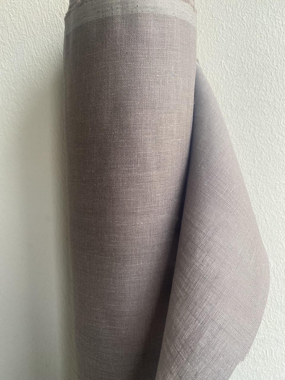 Ткань LINEN PLUS льняная 150 см 1322 Кофейный - фото 1