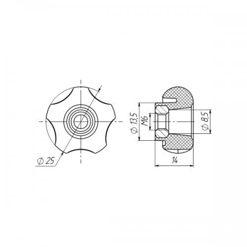 Фиксатор Steelfix М6 D25 мм сквозной 40 шт. Черный (271675) - фото 2