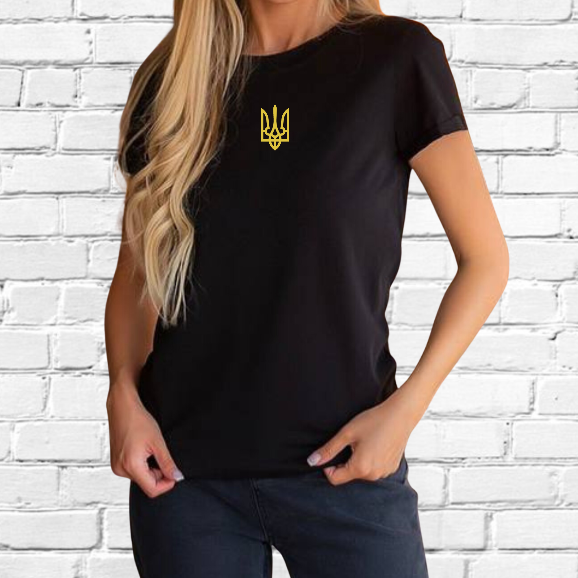 Футболка жіноча з вишивкою тризуба XL Чорний (928398-17-3)