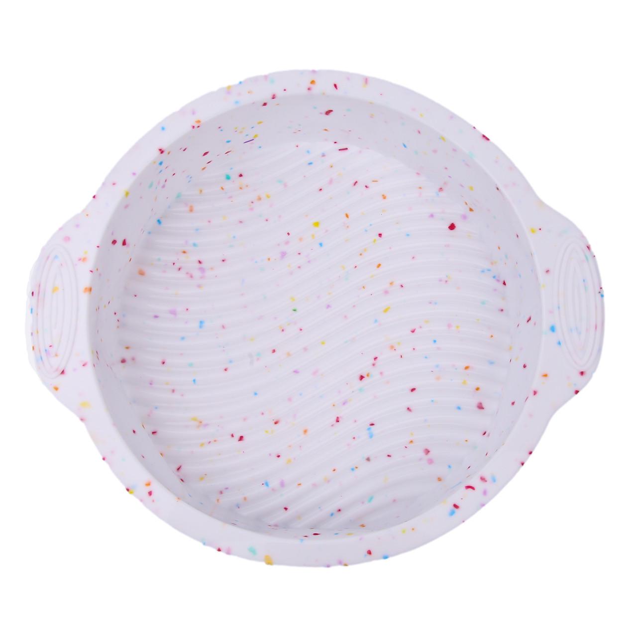 Форма для кекса силиконовая круглая с ручками Белый 28x25x5,5 см (2356744400) - фото 2